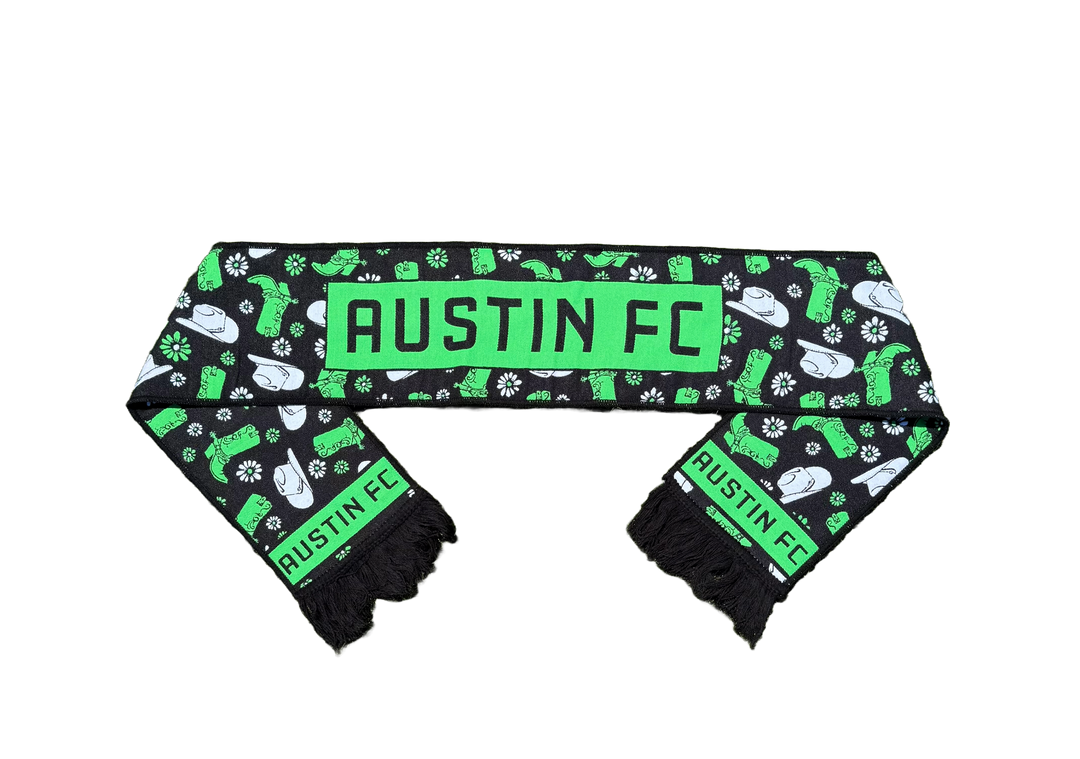 AUSTIN FC BOOTS AND FLOWERS WOVEN SCARF